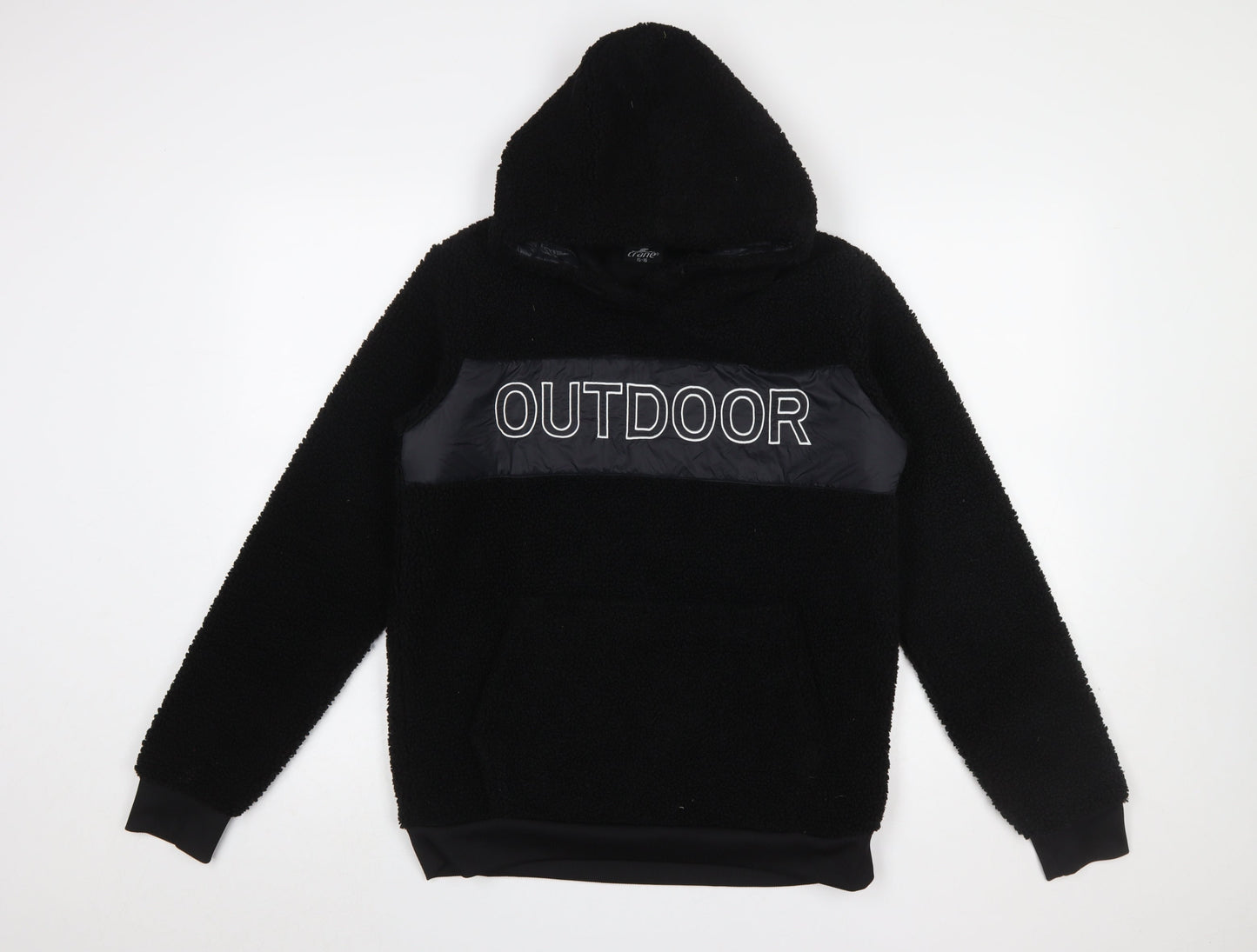 Crane Boys Black Hoodie 15-16 Years Pullover Fleece Outdoor Design