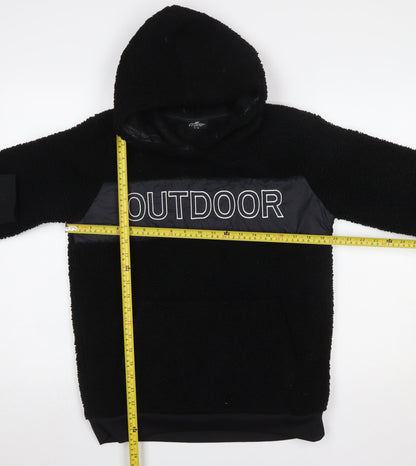 Crane Boys Black Hoodie 15-16 Years Pullover Fleece Outdoor Design