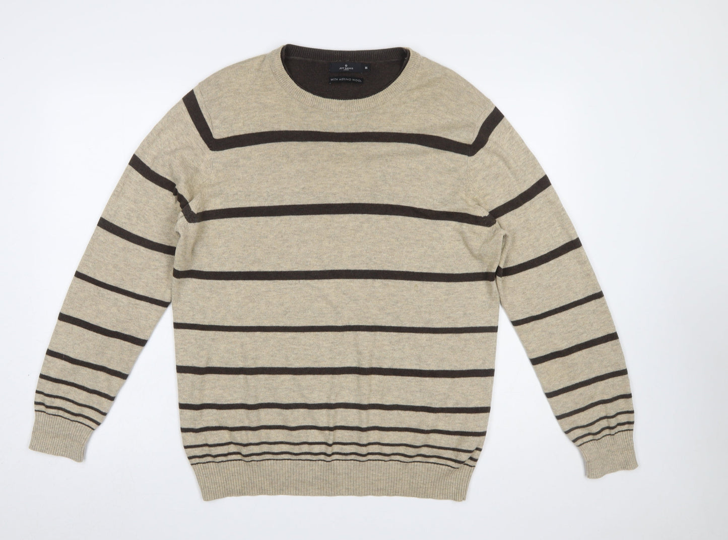 Mens UK Size M Jeff Banks Beige Pullover Jumper