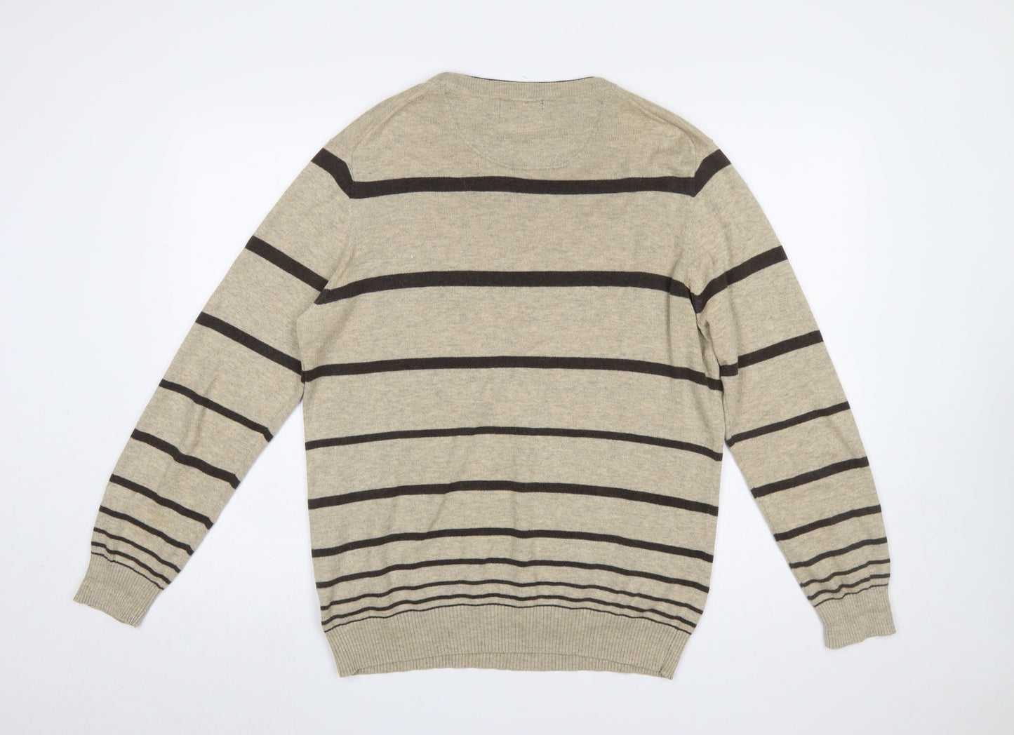 Mens UK Size M Jeff Banks Beige Pullover Jumper