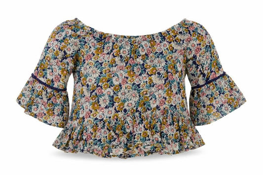 Forever 21 Women's Multicoloured Floral Boho Ruffle Blouse Size S