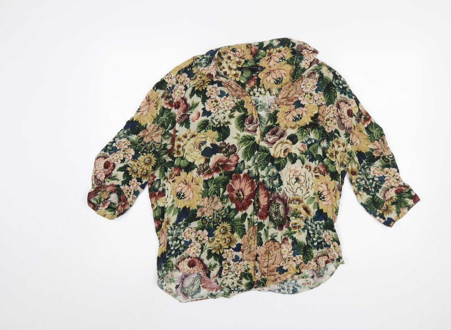 Womens UK Size 8 Zara Multicoloured Tunic Blouse