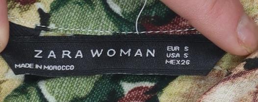 Womens UK Size 8 Zara Multicoloured Tunic Blouse