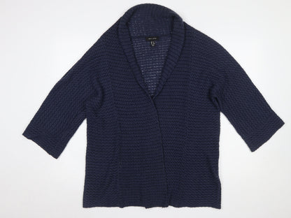 New Look Women's Blue Chunky Knit Open Cardigan Size M