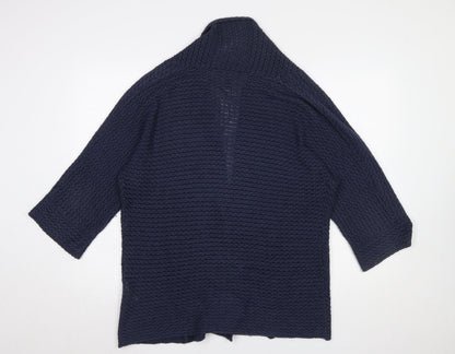 New Look Women's Blue Chunky Knit Open Cardigan Size M