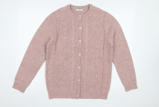 Womens UK Size 10/12 Damart Pink Cardigan Jumper