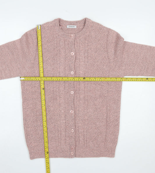 Womens UK Size 10/12 Damart Pink Cardigan Jumper