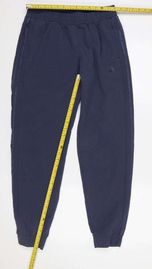 Adidas Womens Navy Blue Jogger Activewear Trousers Size 12 Polyester Blend