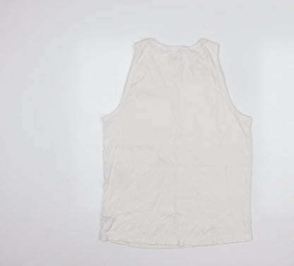 Womens UK Size L Lee Cooper White Basic Tank