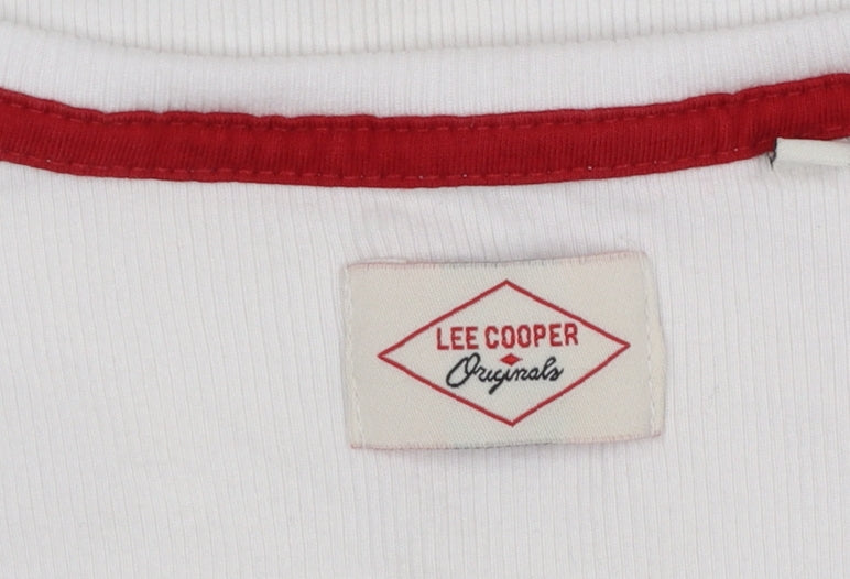 Womens UK Size L Lee Cooper White Basic Tank
