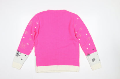 Womens UK Size 10 XITED Pink Pullover Jumper