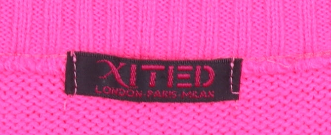 Womens UK Size 10 XITED Pink Pullover Jumper