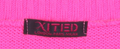 Womens UK Size 10 XITED Pink Pullover Jumper