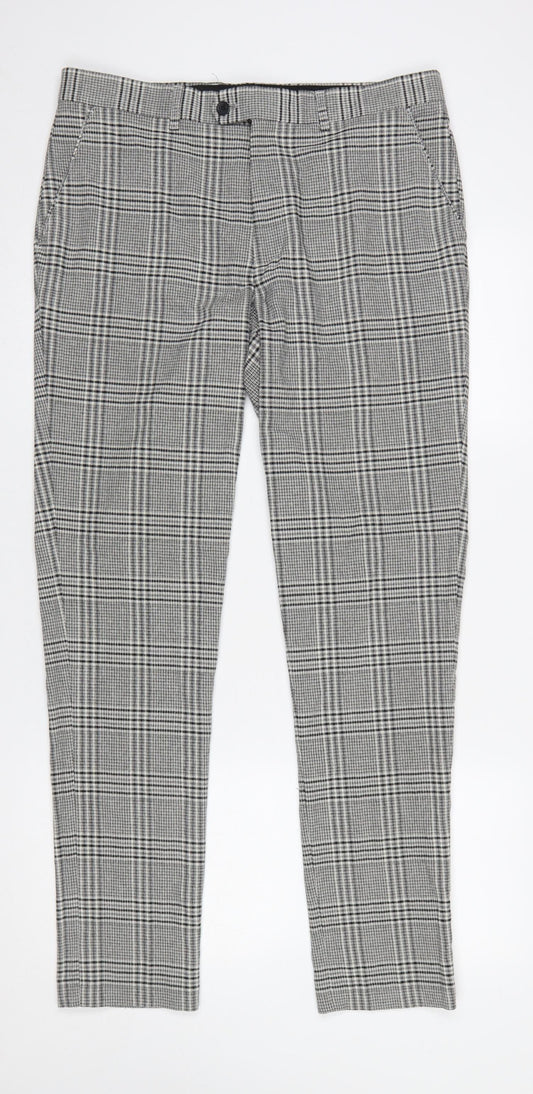 Mens UK Size L Gianni Feraud Slim Fit Business Formal Workwear Grey Trousers