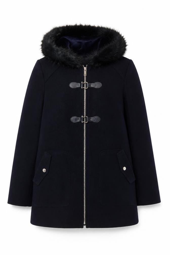 Womens UK Size 12 New Look Blue Duffel Coat