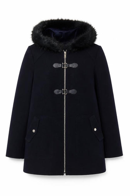 Womens UK Size 12 New Look Blue Duffel Coat
