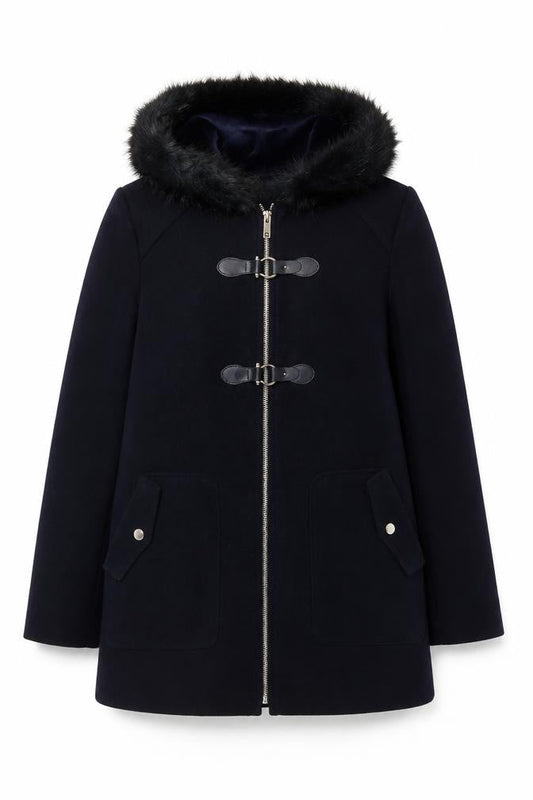 Womens UK Size 12 New Look Blue Duffel Coat
