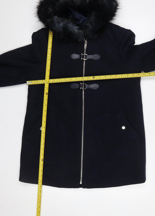 Womens UK Size 12 New Look Blue Duffel Coat