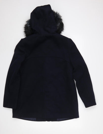 Womens UK Size 12 New Look Blue Duffel Coat