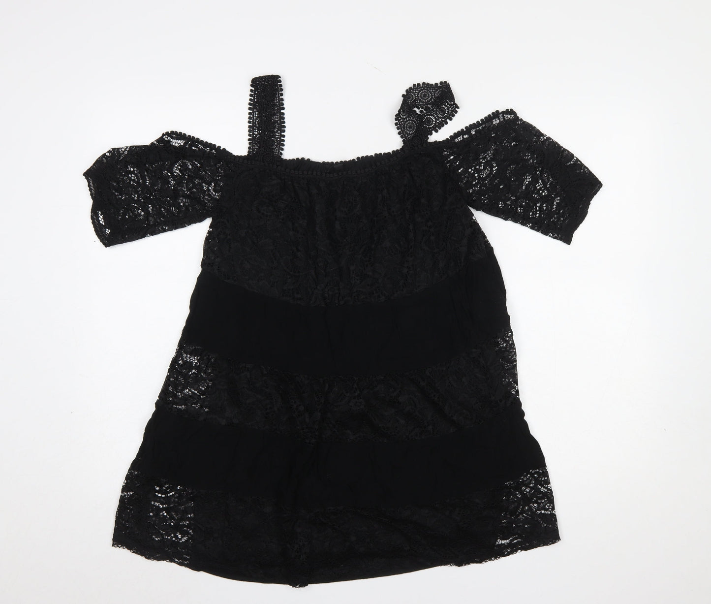 Womens UK Size 8 Topshop Black Camisole Blouse