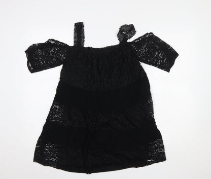 Womens UK Size 8 Topshop Black Camisole Blouse