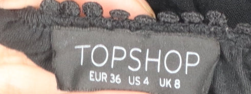 Womens UK Size 8 Topshop Black Camisole Blouse