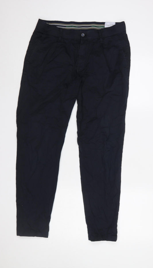 Mens UK Size 32/32 Club of Comfort Regular Fit Chino Blue Trousers