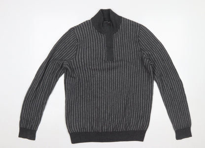 Mens UK Size S Marks and Spencer Grey 1/4 Zip Jumper