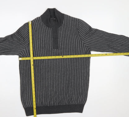 Mens UK Size S Marks and Spencer Grey 1/4 Zip Jumper