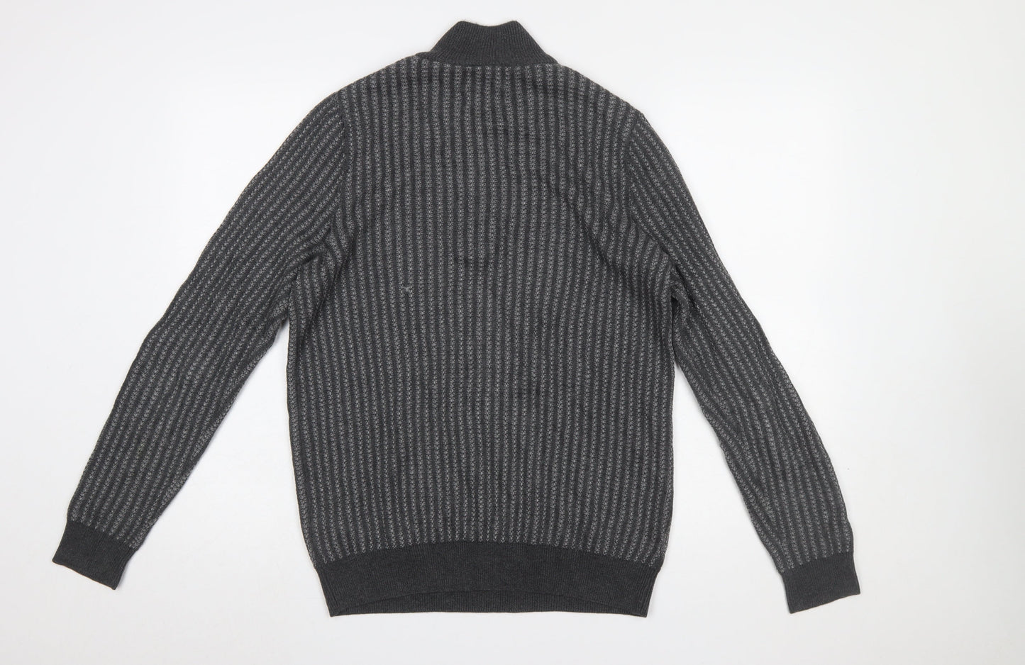 Mens UK Size S Marks and Spencer Grey 1/4 Zip Jumper