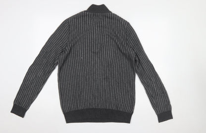 Mens UK Size S Marks and Spencer Grey 1/4 Zip Jumper