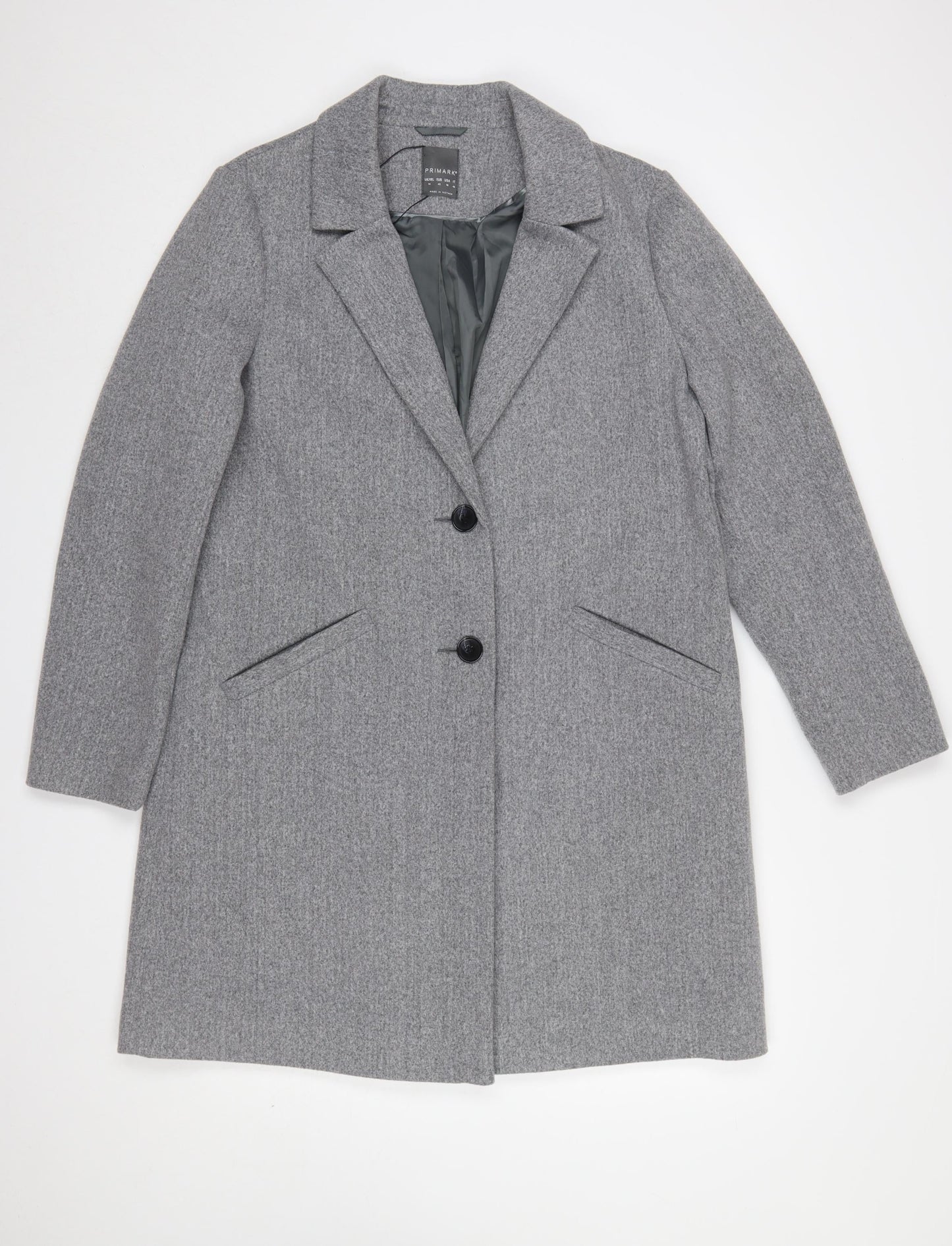 Womens UK Size 14 Primark Grey Overcoat