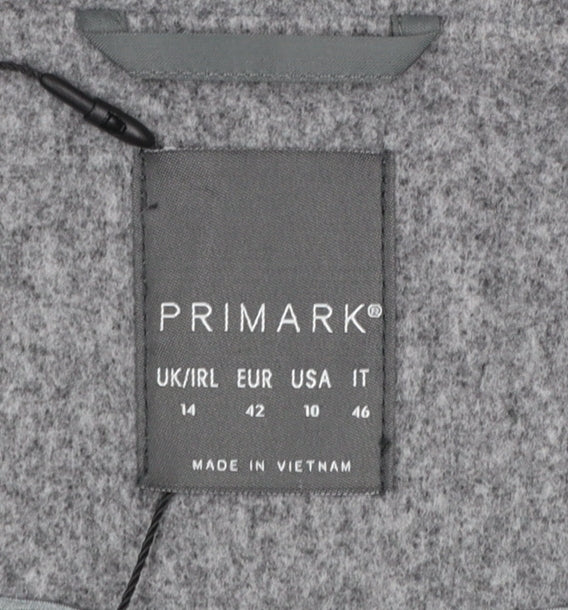 Womens UK Size 14 Primark Grey Overcoat