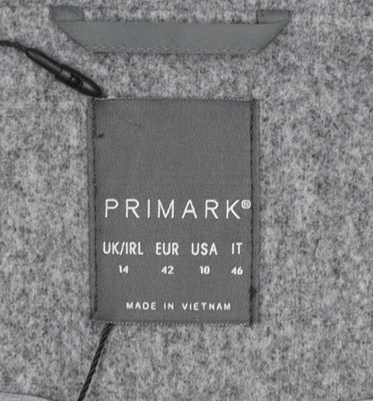 Womens UK Size 14 Primark Grey Overcoat