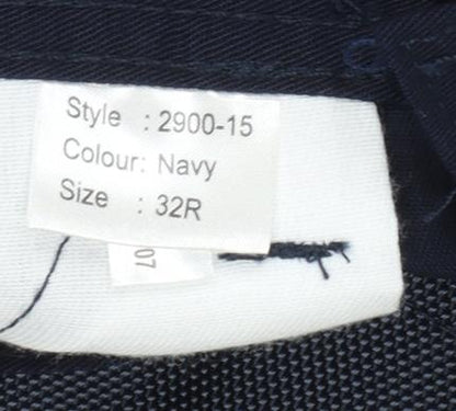 ORN Mens Navy Cargo Workwear Trousers Size 32R Reflective Polyester Cotton