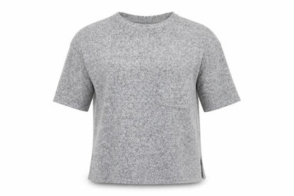 Zara Trafaluc Women Grey Short Sleeve Relaxed Fit Basic T-Shirt S