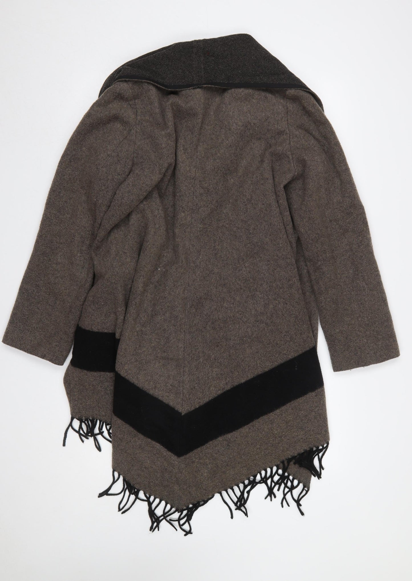 Womens UK Size L Zara Brown Wrap Jumper