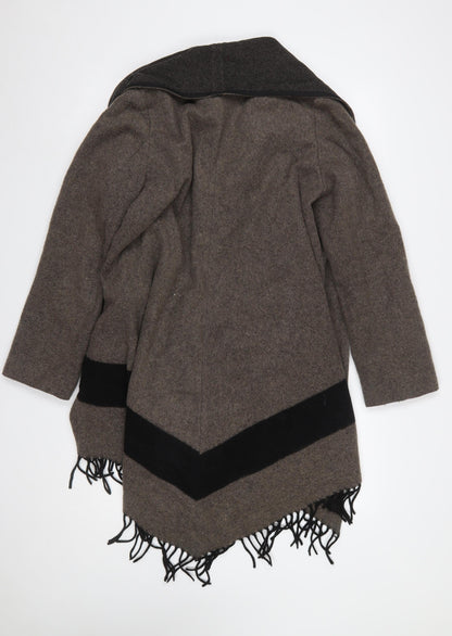Womens UK Size L Zara Brown Wrap Jumper
