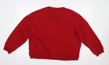 Womens UK Size L Tezenis Red Pullover Sweatshirt