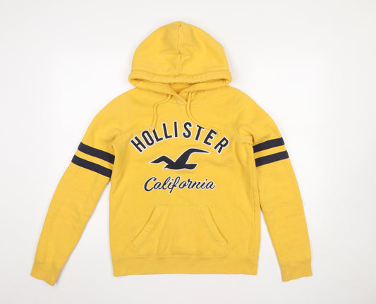 Womens UK Size XS Hollister Yellow Pullover Hoodie