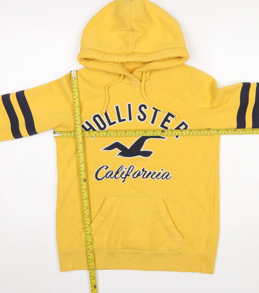 Womens UK Size XS Hollister Yellow Pullover Hoodie