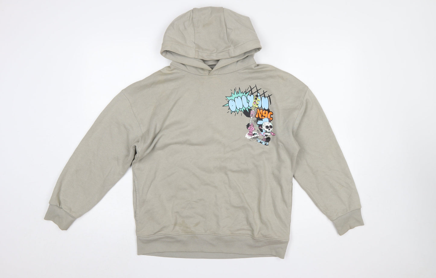 Boys UK Size 12 Years Marks and Spencer Beige Pullover Hoodie