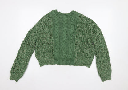 Womens UK Size M Noisy may Green Pullover Jumper