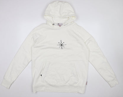 Mens UK Size M IHTEVEL White Pullover Hoodie