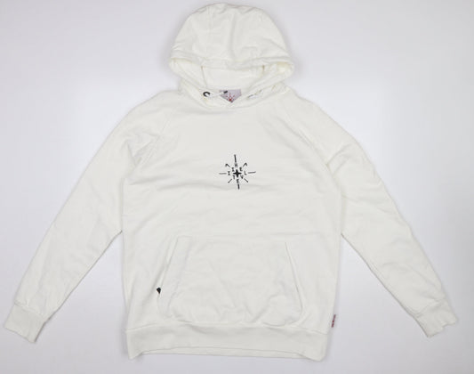 Mens UK Size M IHTEVEL White Pullover Hoodie