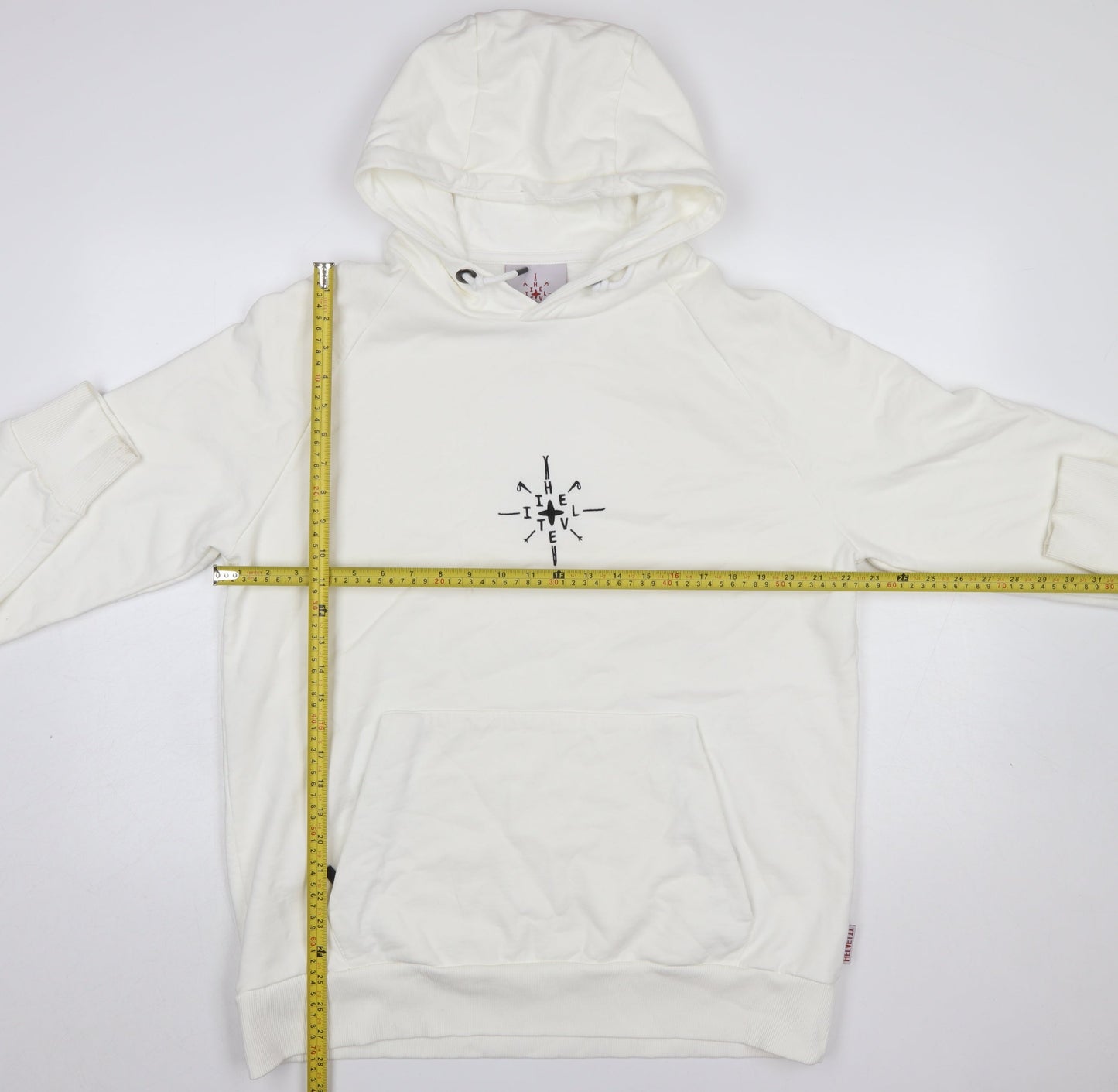 Mens UK Size M IHTEVEL White Pullover Hoodie