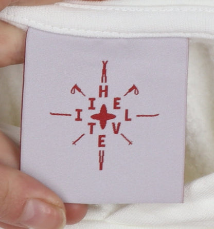 Mens UK Size M IHTEVEL White Pullover Hoodie