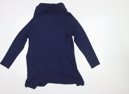 Phase Eight Women Blue Size 16 Cowl Neck Long Sleeve Tunic Top