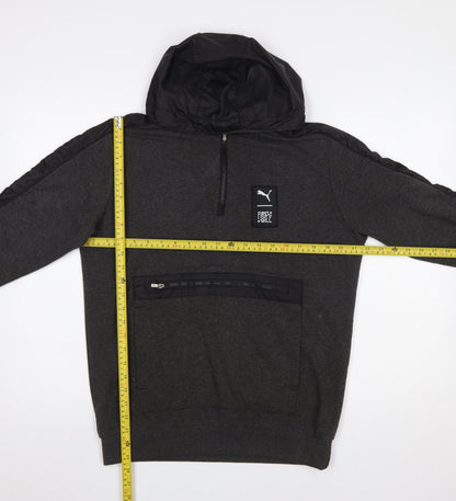 Mens UK Size M PUMA Grey 1/2 Zip Hoodie