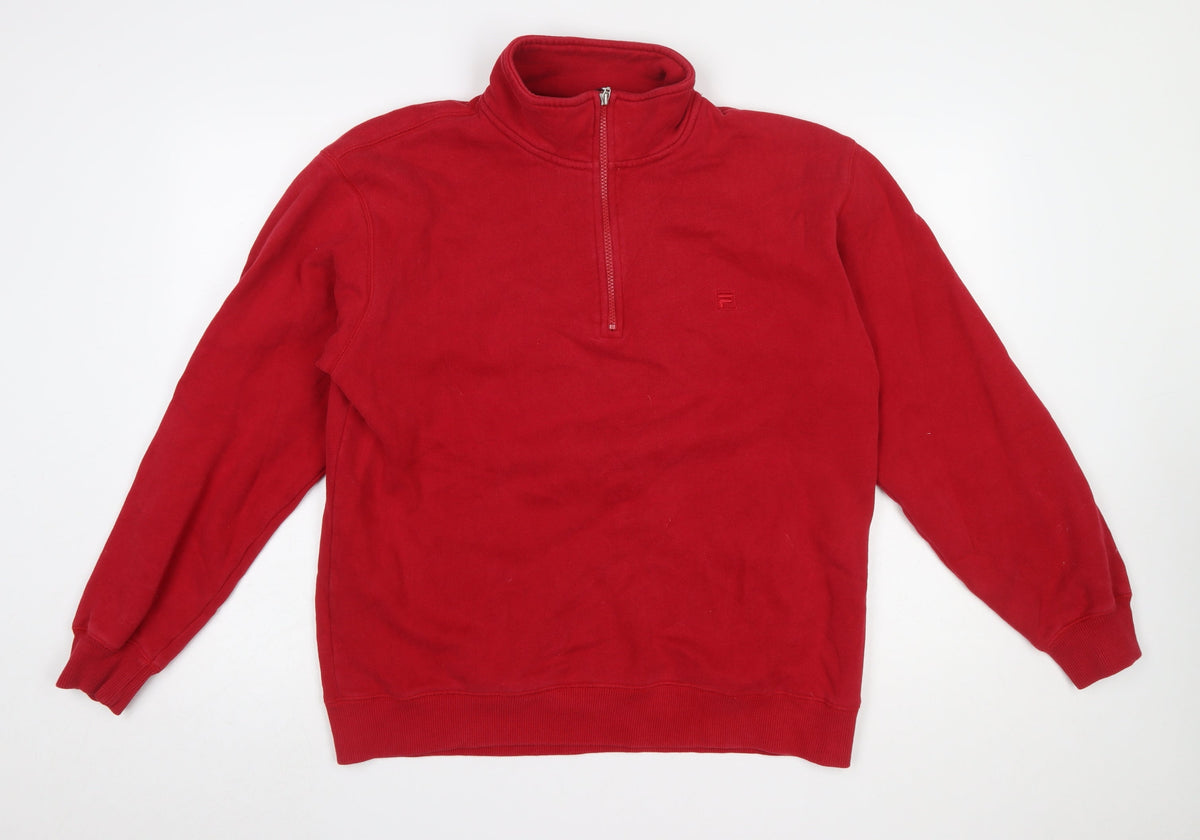 Mens UK Size M FILA Red Pullover Sweatshirt